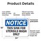 Signmission This Sink For Utensil Wash Only, 24 in W x Rectangle, Plastic OS-2PACK-NS-P-1824-L-16709 - alternate 4